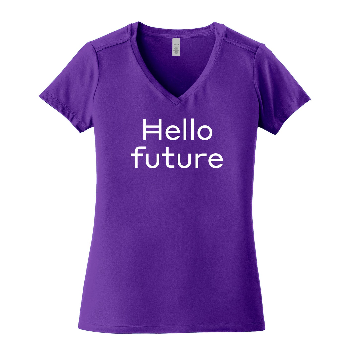"Hello Future" V-neck (womens, large font)